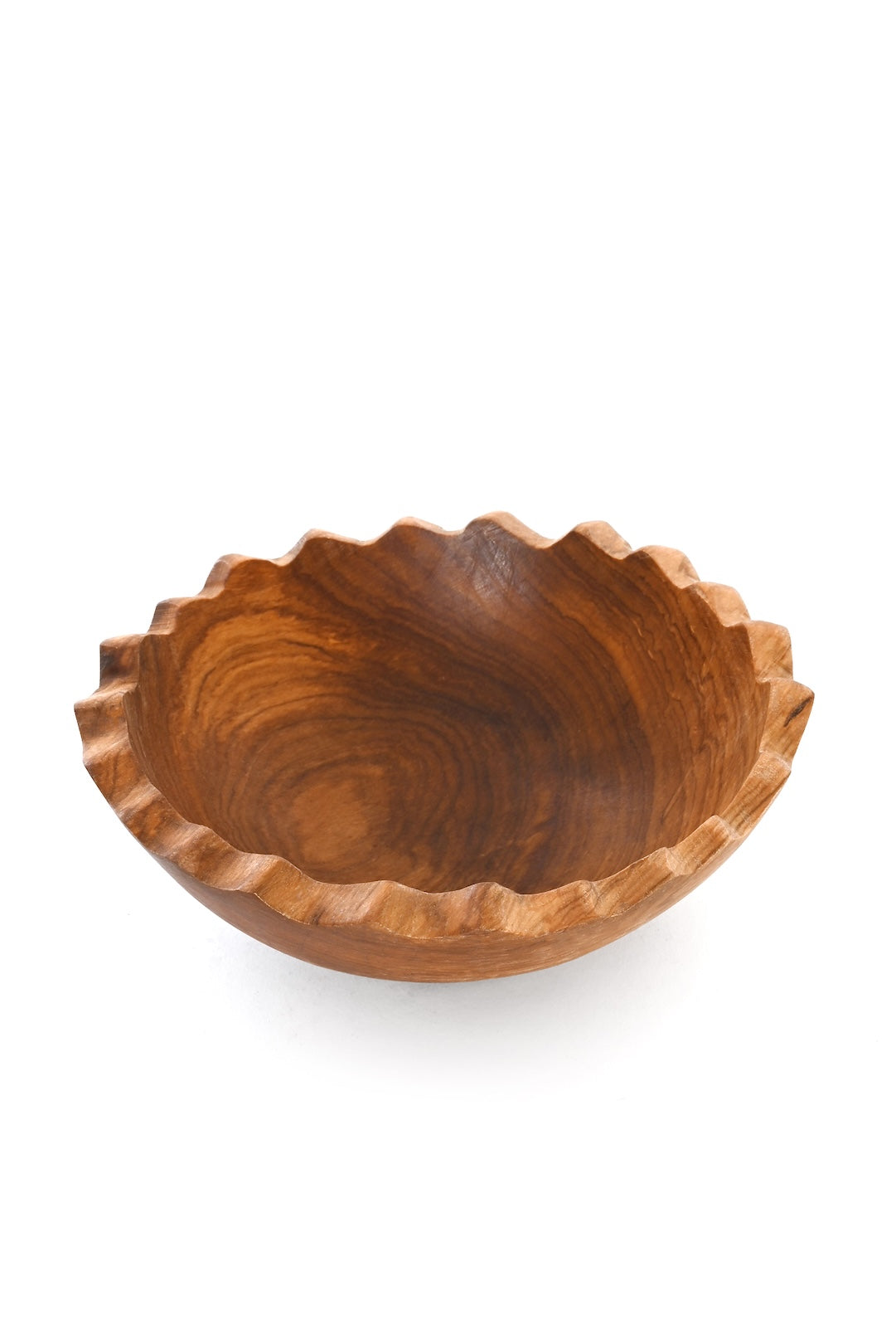 Ruffled Edge Olive Wood Bowl