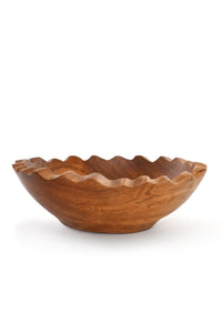 Ruffled Edge Olive Wood Bowl