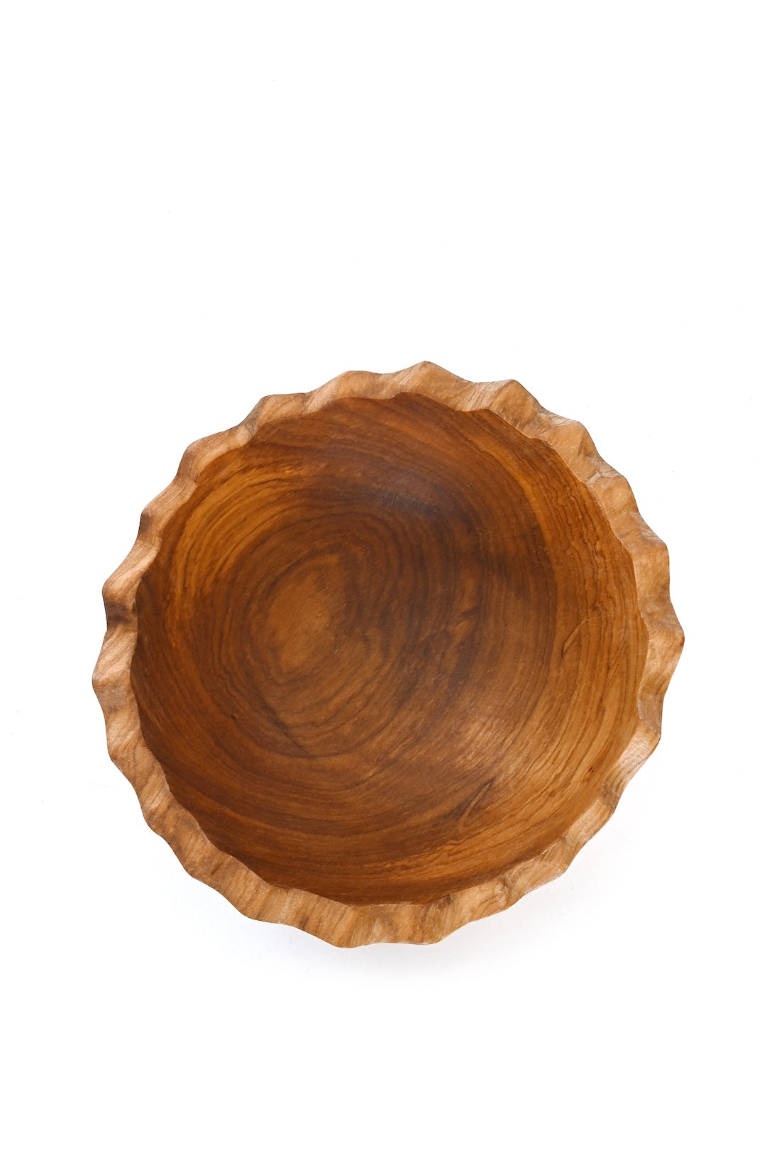 Ruffled Edge Olive Wood Bowl
