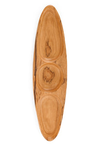 Oval Olive Wood Triple Well Serving Dish