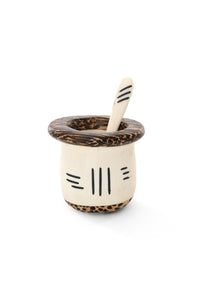 Coconut and Cow Bone Salt Cup with Spoon