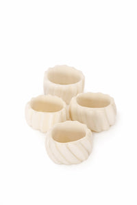 SET OF FOUR Spiral Cow Bone Napkin Rings