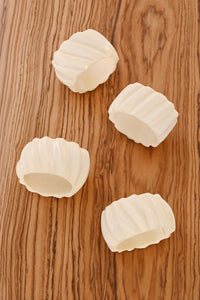 SET OF FOUR Spiral Cow Bone Napkin Rings