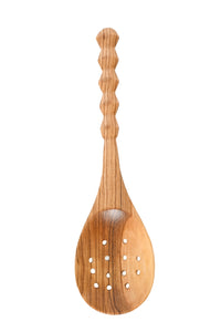 Wild Olive Wood Slotted Serving Spoon