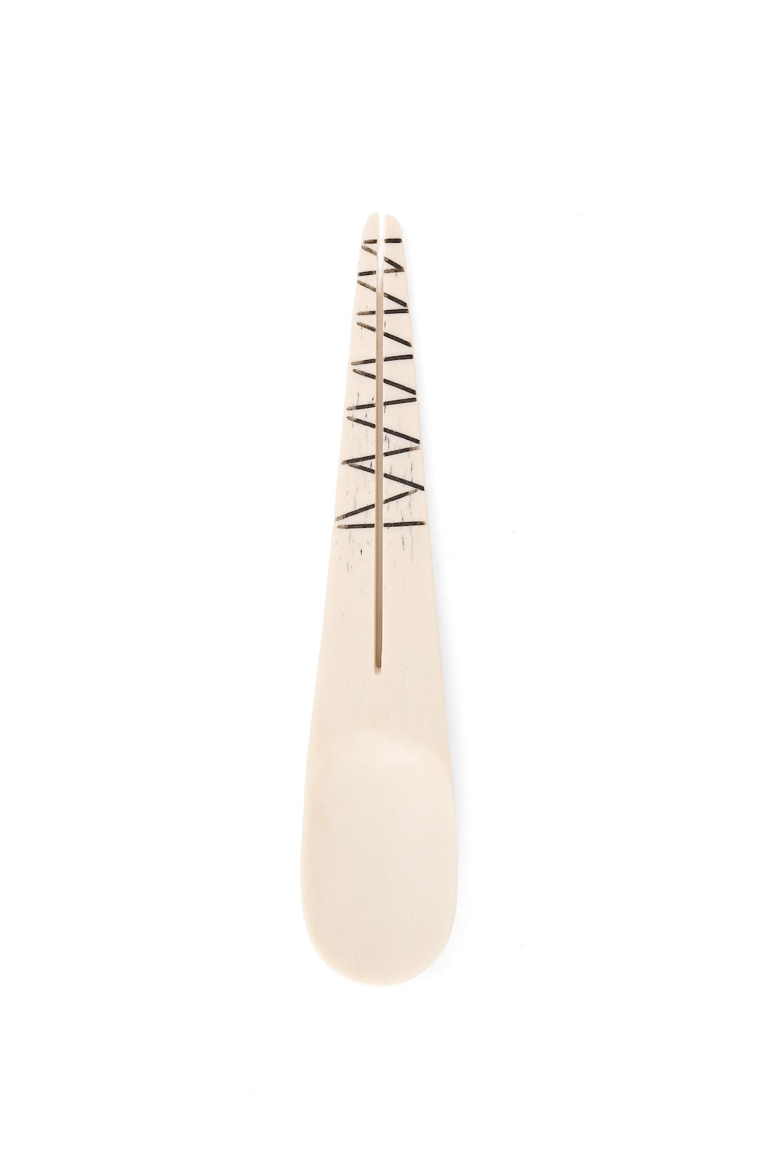 Split Handle Etched Bone Spice Spoon - Assorted