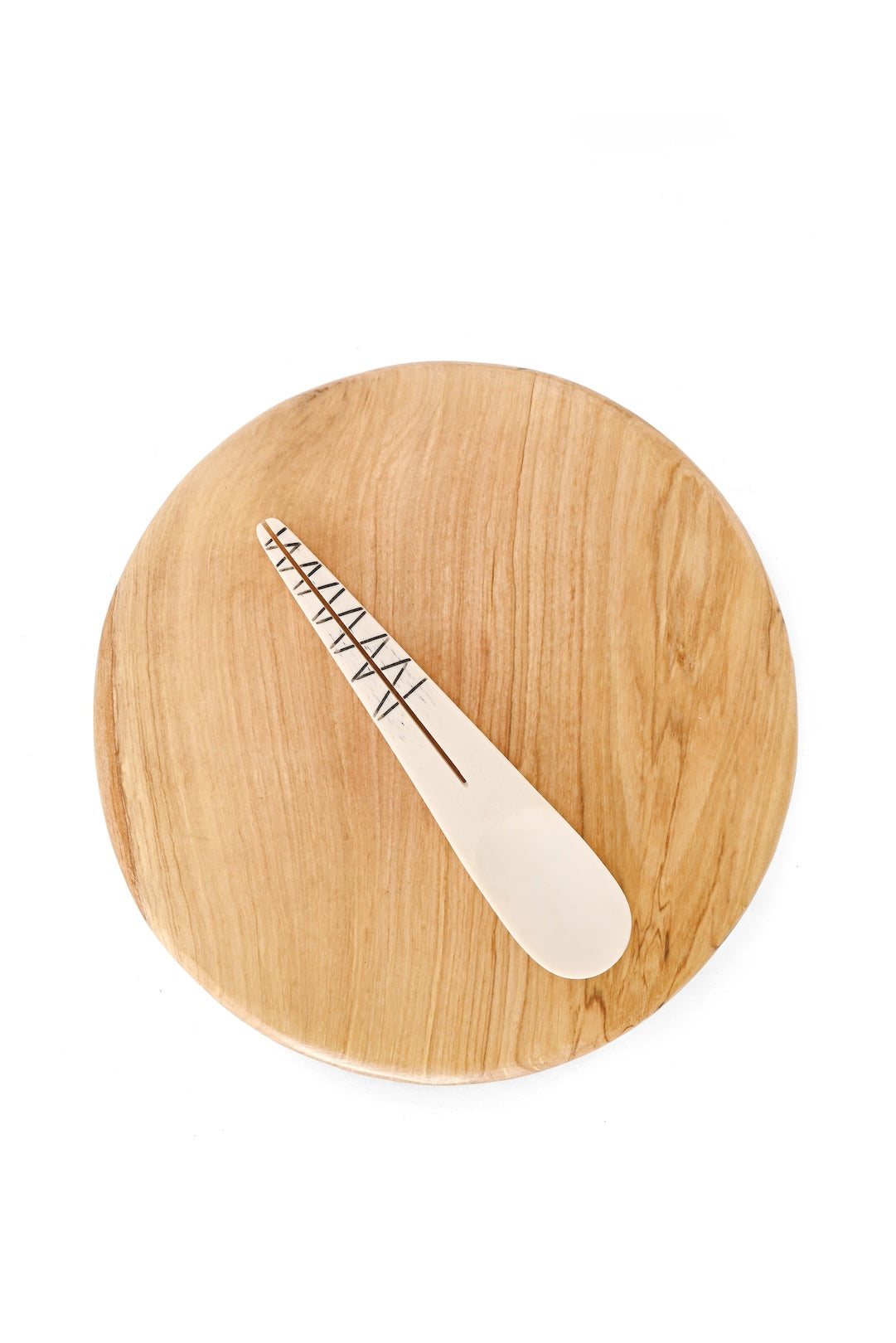 Split Handle Etched Bone Spice Spoon - Assorted