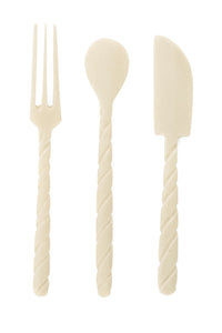 Natural Bone Spiral Serving Utensils