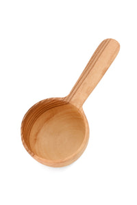 Small Olive Wood Flat Bottom Scoop
