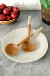 Kenyan Tiny Dot Olive Wood Salad Servers with Bone Handles
