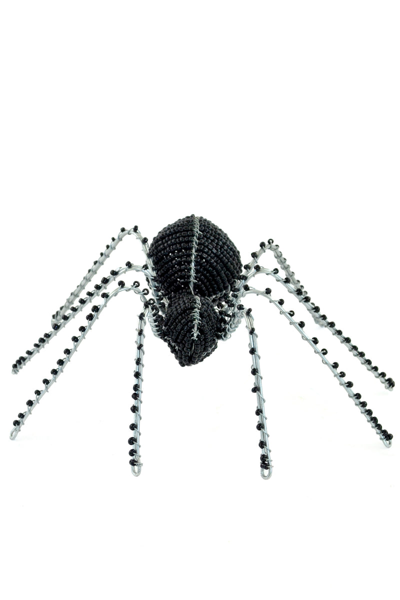 Black Beaded Spider Sculpture