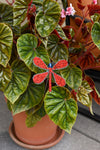 Beaded Red Dragonfly Garden Stake