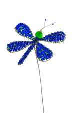 Beaded Blue Dragonfly Garden Stake