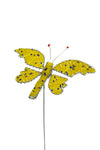 Beaded Butterfly Garden Stake - Yellow