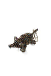 Metallic Black Beaded Elephant Keychain