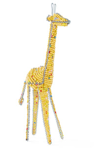 Kenyan Sunshine Yellow Beaded Giraffe Sculpture
