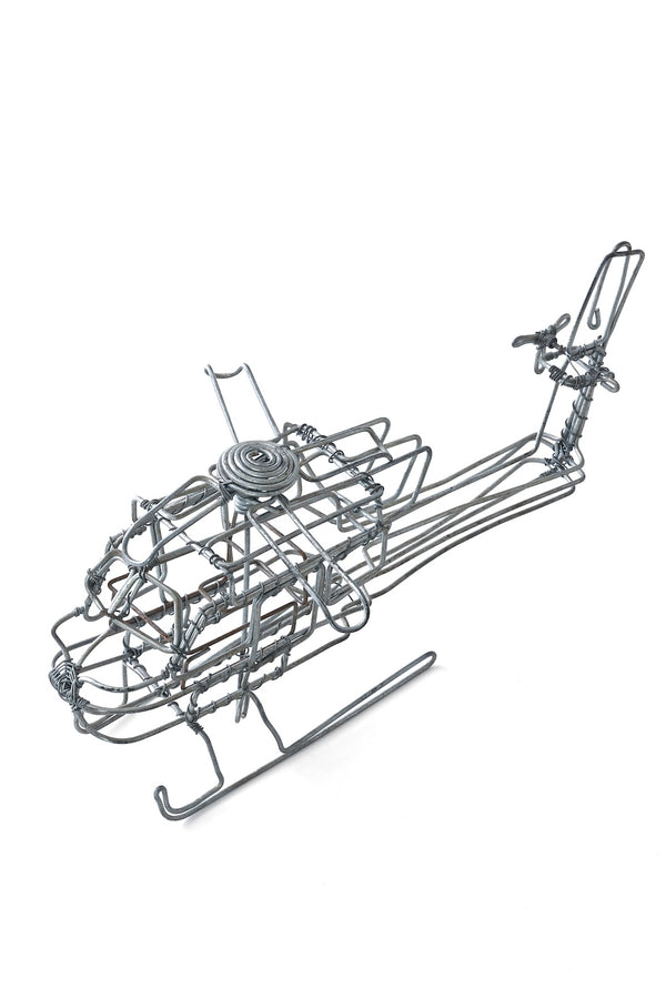 Kenyan Recycled Wire Helicopter Sculpture