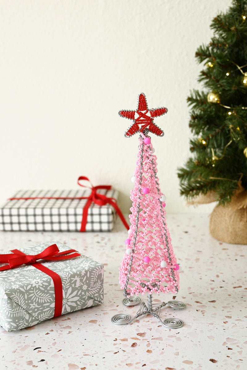 Pink Beaded Christmas Tree