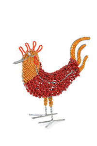 Kenyan Beaded Rooster Sculpture
