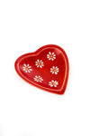 Red Daisy Print Heart-Shaped Soapstone Dish