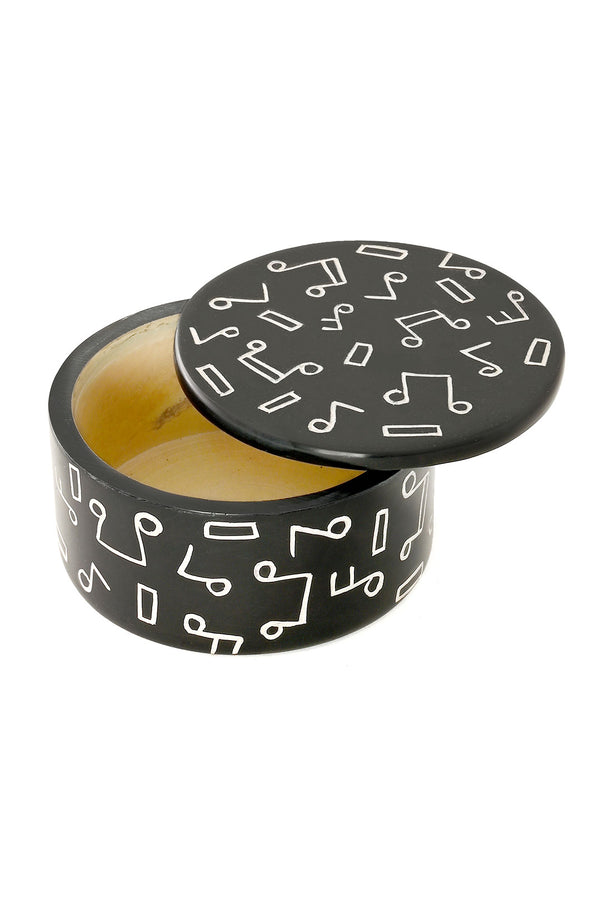 Round Soapstone Melody Maker Trinket Box