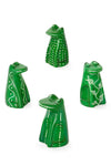 Set of Four Googley Green Soapstone Frogs
