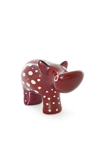Garnet Red Soapstone Hippo Sculpture