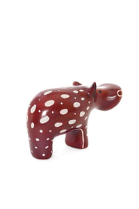 Garnet Red Soapstone Hippo Sculpture