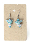 Blue Ceramic Bird Earrings from Kenya