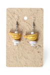 Yellow Ceramic Bird Earrings from Kenya