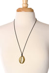 Brass Cowrie Shell Pendant Necklace - Adjustable