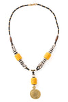 Retro Spin Yellow Trade Bead Necklace