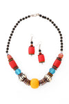 Modern Remix Red Trade Bead Earrings
