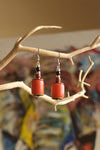 Modern Remix Red Trade Bead Earrings