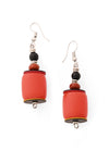 Modern Remix Red Trade Bead Earrings