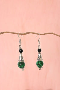 Verdant Swirl Malachite Drop Earrings
