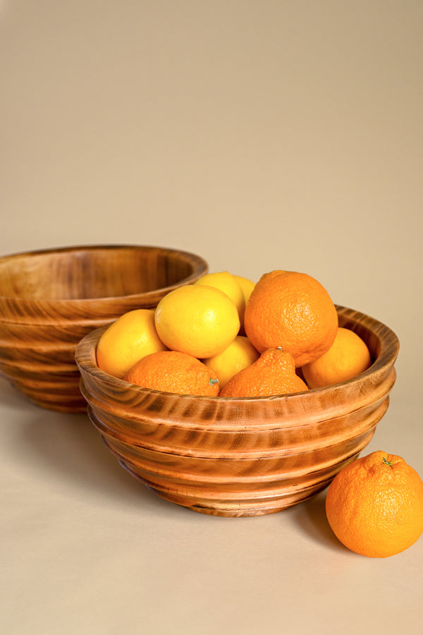 Hand Carved Jacaranda Wood Beehive Serving Bowl