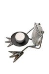 Metal Candle Holding Frog Sculpture