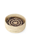 Variegated Turkana Doum Palm Coaster Set with Holder