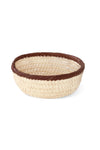 Turkana Doum Palm Tabletop Basket with Brown Rim