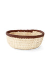 Turkana Doum Palm Tabletop Basket with Brown Rim