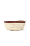 Turkana Doum Palm Tabletop Basket with Brown Rim
