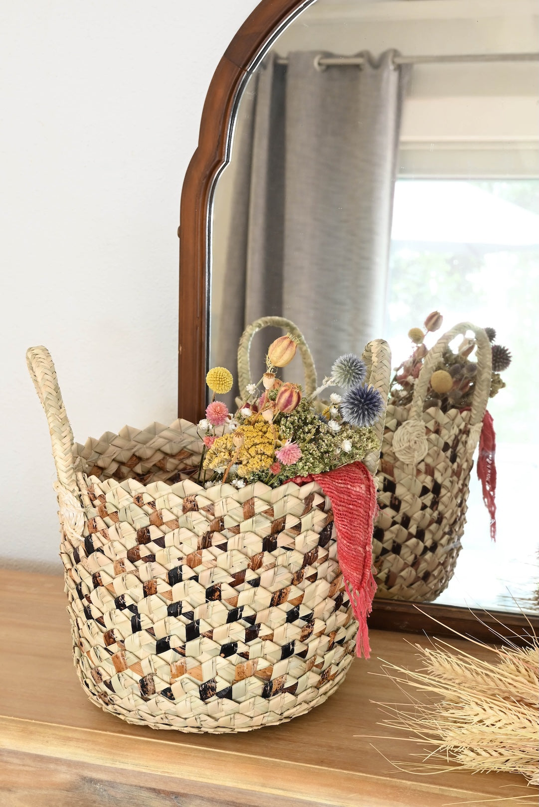 Petite Handwoven Banana & Palm Fiber Tote