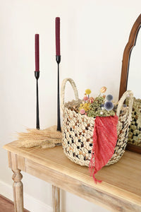 Petite Handwoven Banana & Palm Fiber Tote