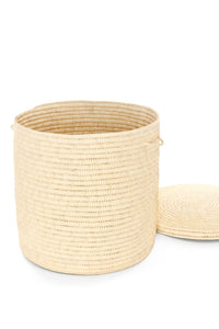 All-Natural Turkana Lidded Palm Hamper