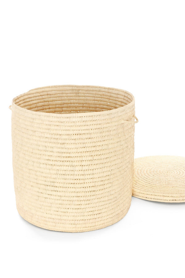 All-Natural Turkana Lidded Palm Hamper