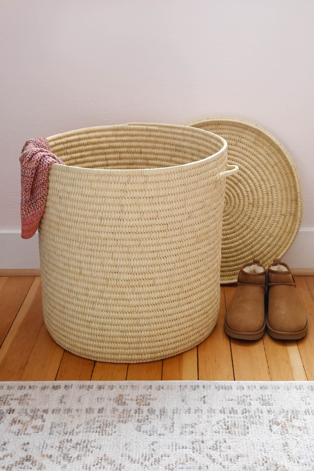 All-Natural Turkana Lidded Palm Hamper