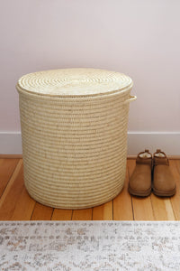 All-Natural Turkana Lidded Palm Hamper