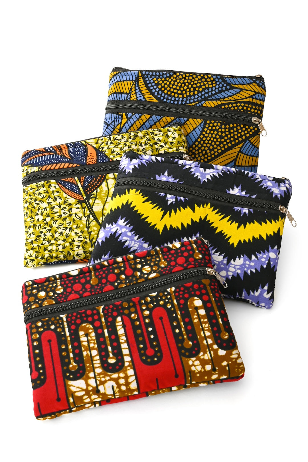 Cotton Double-Zipper Clutch by Magoso Tailors - Sold Singly in Assorted Colors