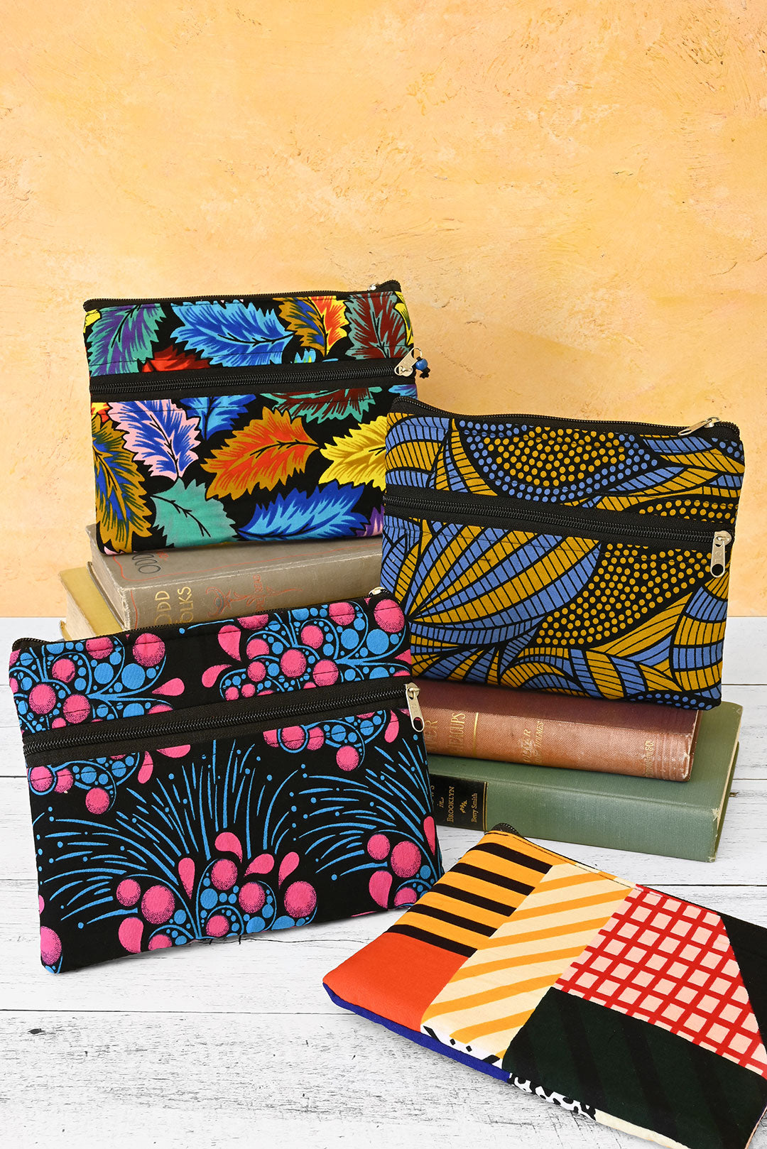 Cotton Double-Zipper Clutch by Magoso Tailors - Sold Singly in Assorted Colors