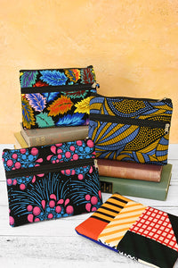 Cotton Double-Zipper Clutch by Magoso Tailors - Sold Singly in Assorted Colors
